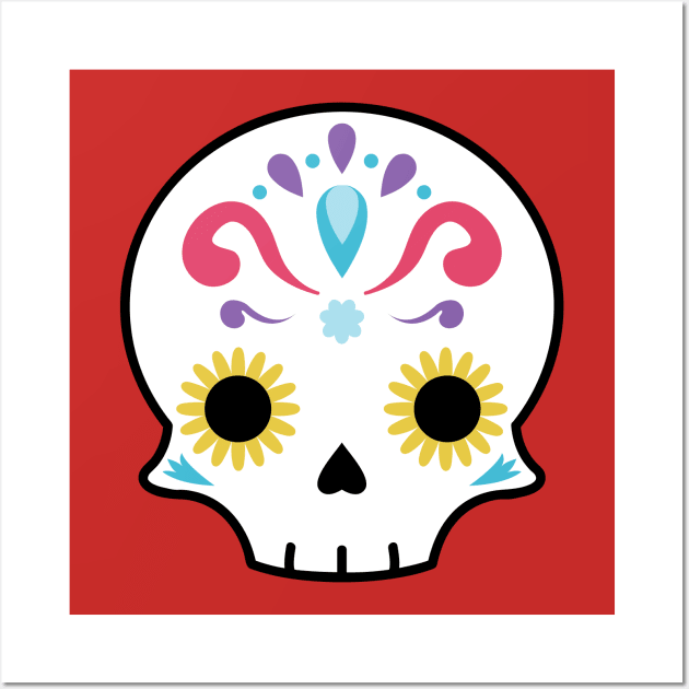 Sugar skull flower Wall Art by Laura_Nagel